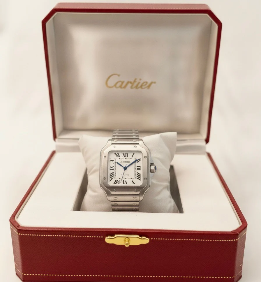Cartier Santos Luxury Men's Watch with Box & Papers