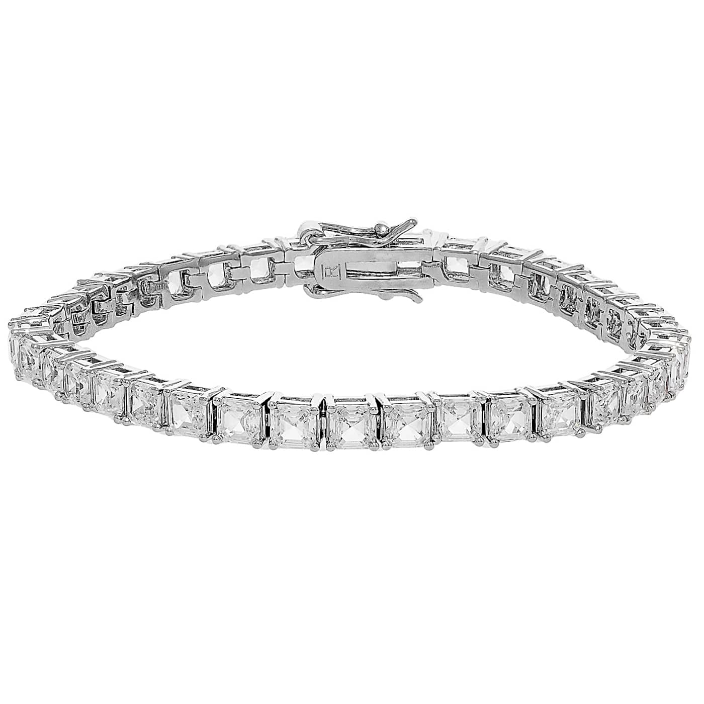 Asscher-Cut CZ Tennis Bracelet